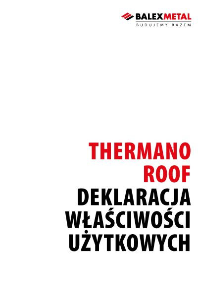 Deklaracja właściwości użytkowych - Thermano ROOF
