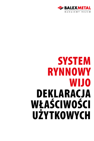 Deklaracja właściwości użytkowych (PL) - system rynnowy WIJO