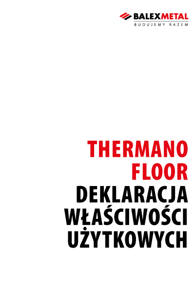 Deklaracja właściwości użytkowych - Thermano Floor