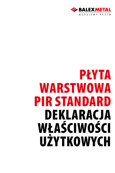 Deklaracja właściwości użytkowych - płyta ścienna PU-PIR-W-ST