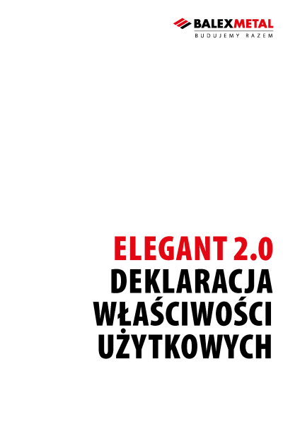 Deklaracja właściwości użytkowych - Elegant 2.0