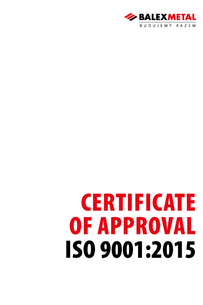 Certificate of Approval ISO 9001:2015