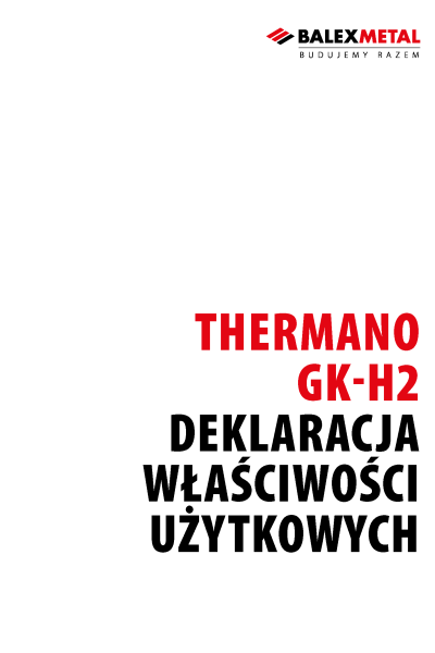 Deklaracja Właściwości Użytkowych - Thermano GK-H2