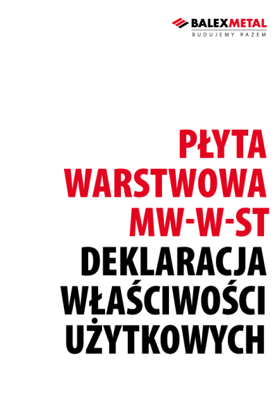 Deklaracja właściwości użytkowych - płyta warstwowa MW-W-ST (2015)