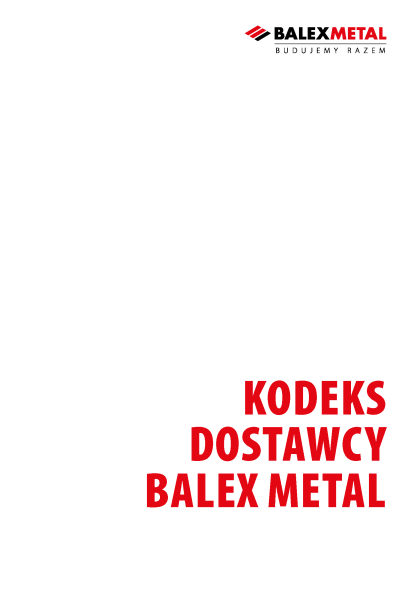 Kodeks Dostawcy Balex Metal